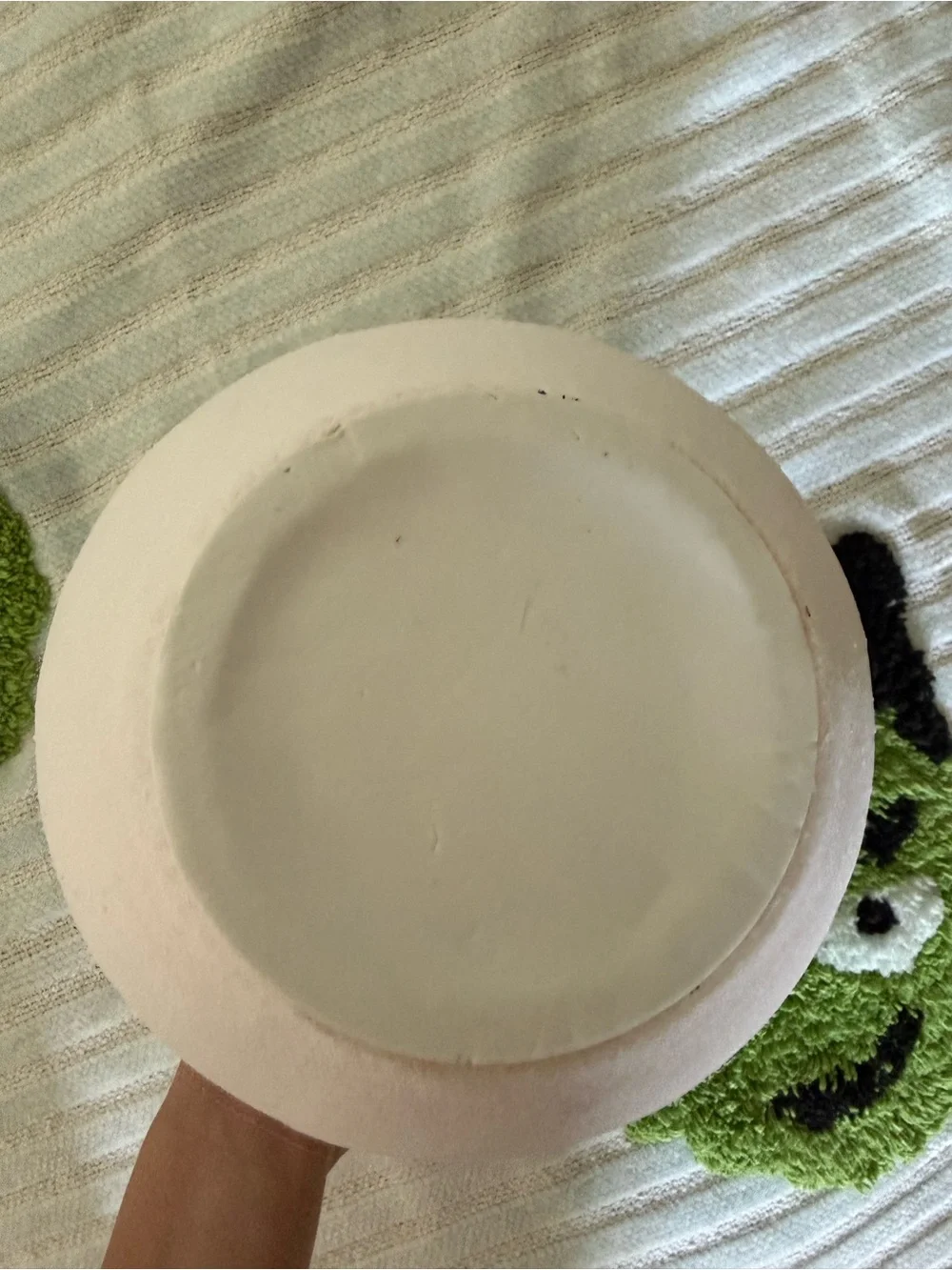 Cream double handled textured small vase